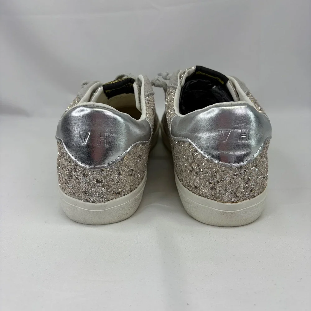 New Vintage Havana Silver Glitter Star Sneakers Shoes Size 11 Sparkle Lace Up